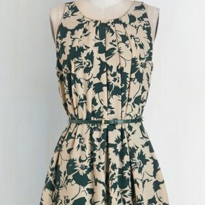 Green and Cream Floral Dress